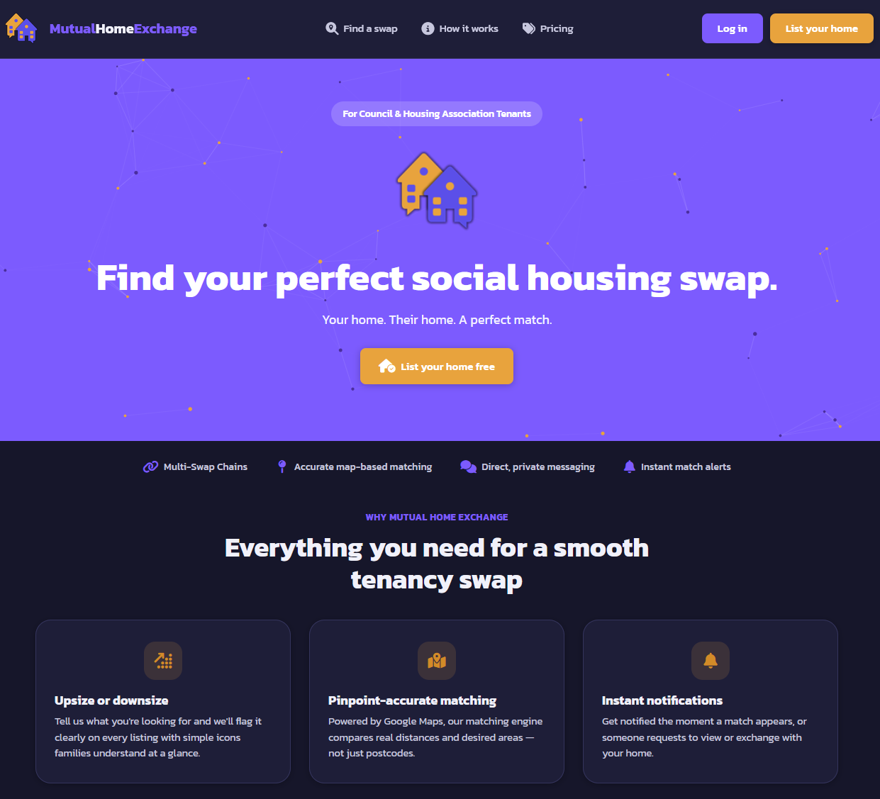 Social Housing Home Swap Website